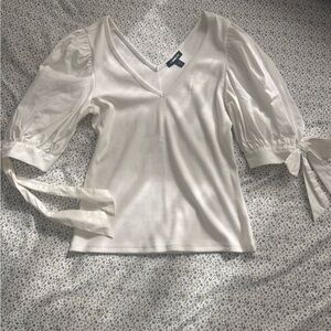 Express white Puff Sleeve Blouse